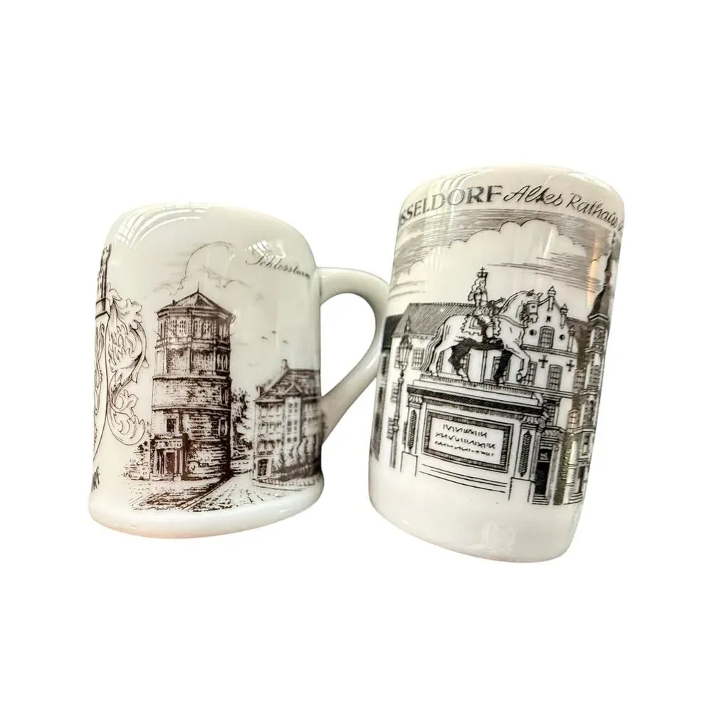 Vintage Düsseldorf Germany Souvenir Mini Mug Shot Glass Set
